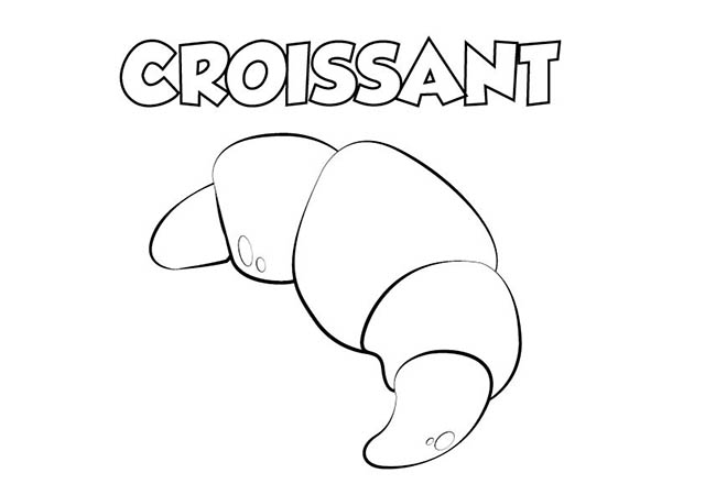 dibujo croissant para colorear