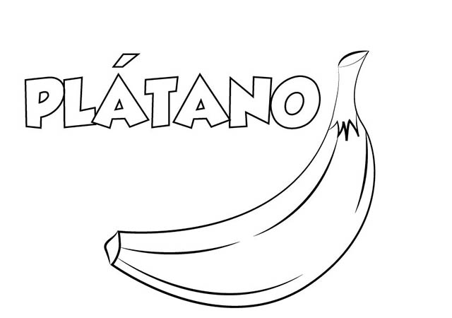 Dibujo colorear plátano