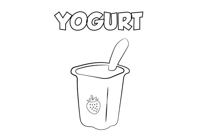 dibujo colorear yogurt