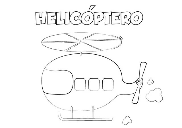 Dibujo colorear helicoptero